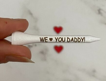 Engraved golf tees for Father's Day.