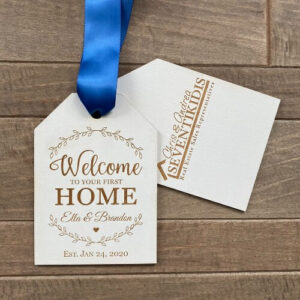 Gift a new home with door tags engraved and branded with your logo