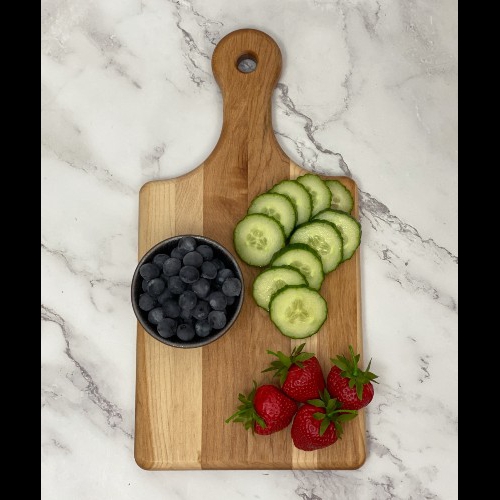 Picture of paddle style cutting board to show shape of board.