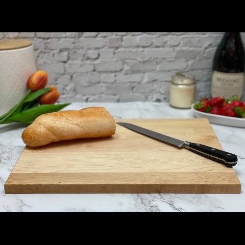 Rectangular cutting board to show shape and thickness.