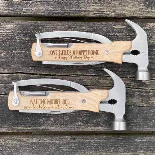 Multitools engraved with some sweet sayings for Mother's Day.