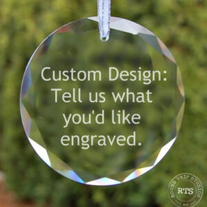 Tell us what you'd like engraved on this custom crystal ornament.