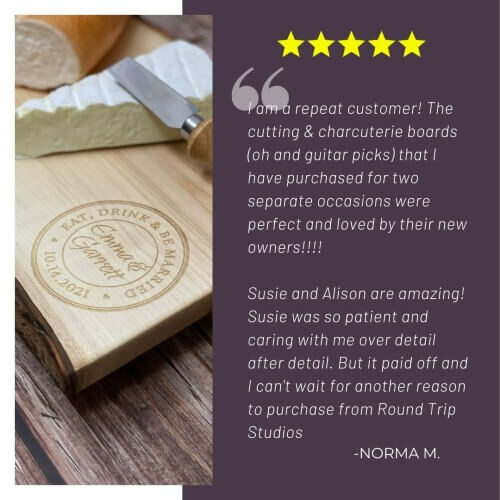 5 star review of custom engraved gifts.